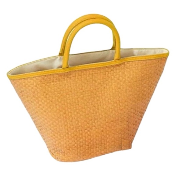 NWOT Saks Fifth Avenue Woven Raffia Tote - Picture 2 of 6